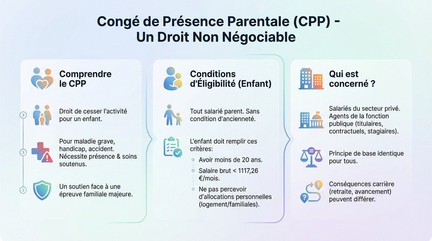 Parent au chevet de son enfant malade illustrant le congé de présence parentale