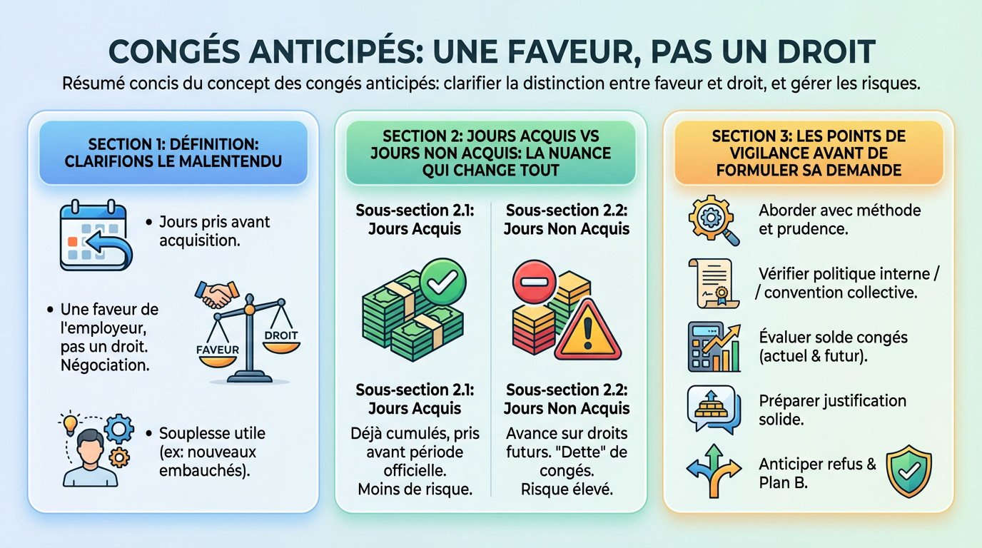 Illustration d'un calendrier et d'une demande de congés sur un bureau