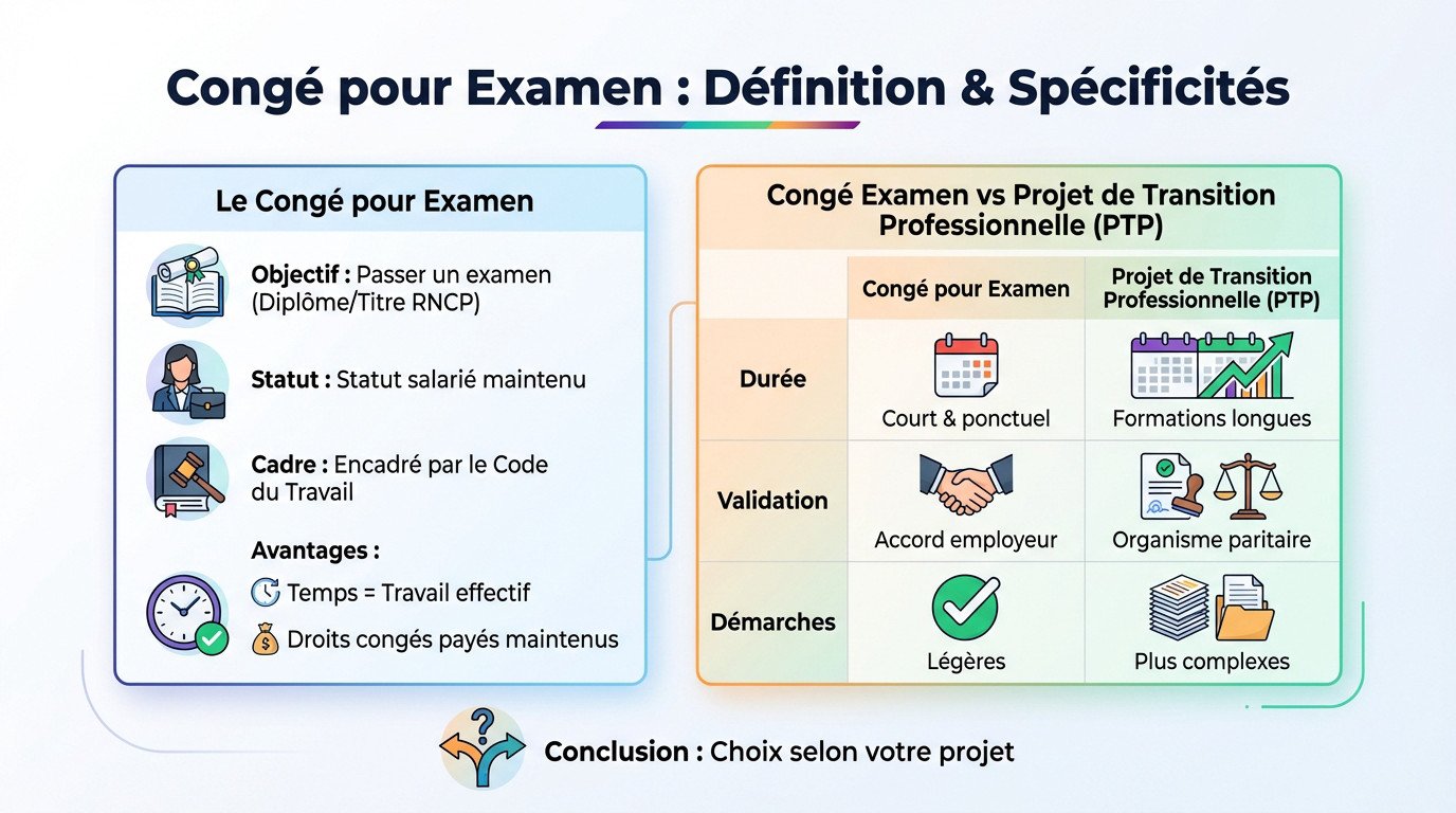 Étudiant salarié révisant ses notes pour son congé examen certifiant
