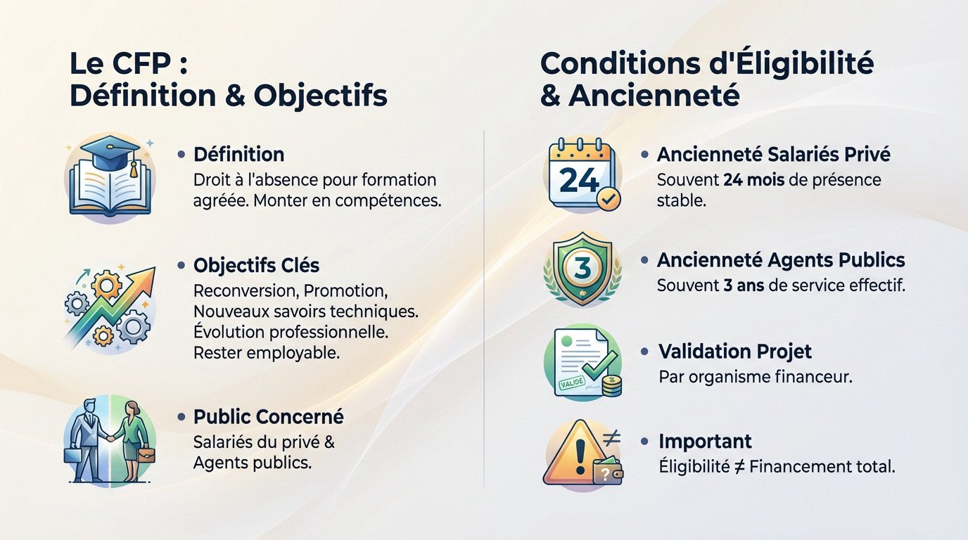 Ouvrier du BTP consultant les conditions d'éligibilité pour un congé de formation