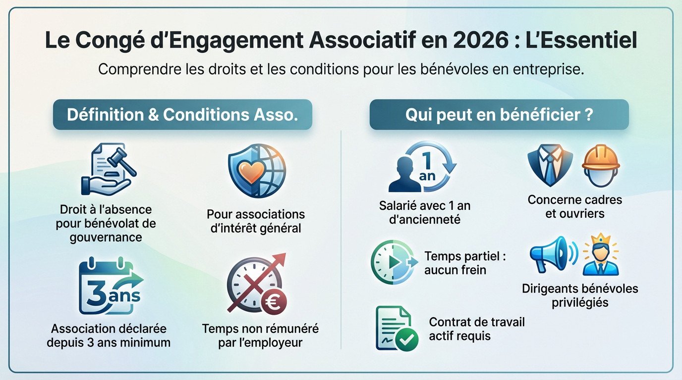 Illustration des conditions du congé d'engagement associatif