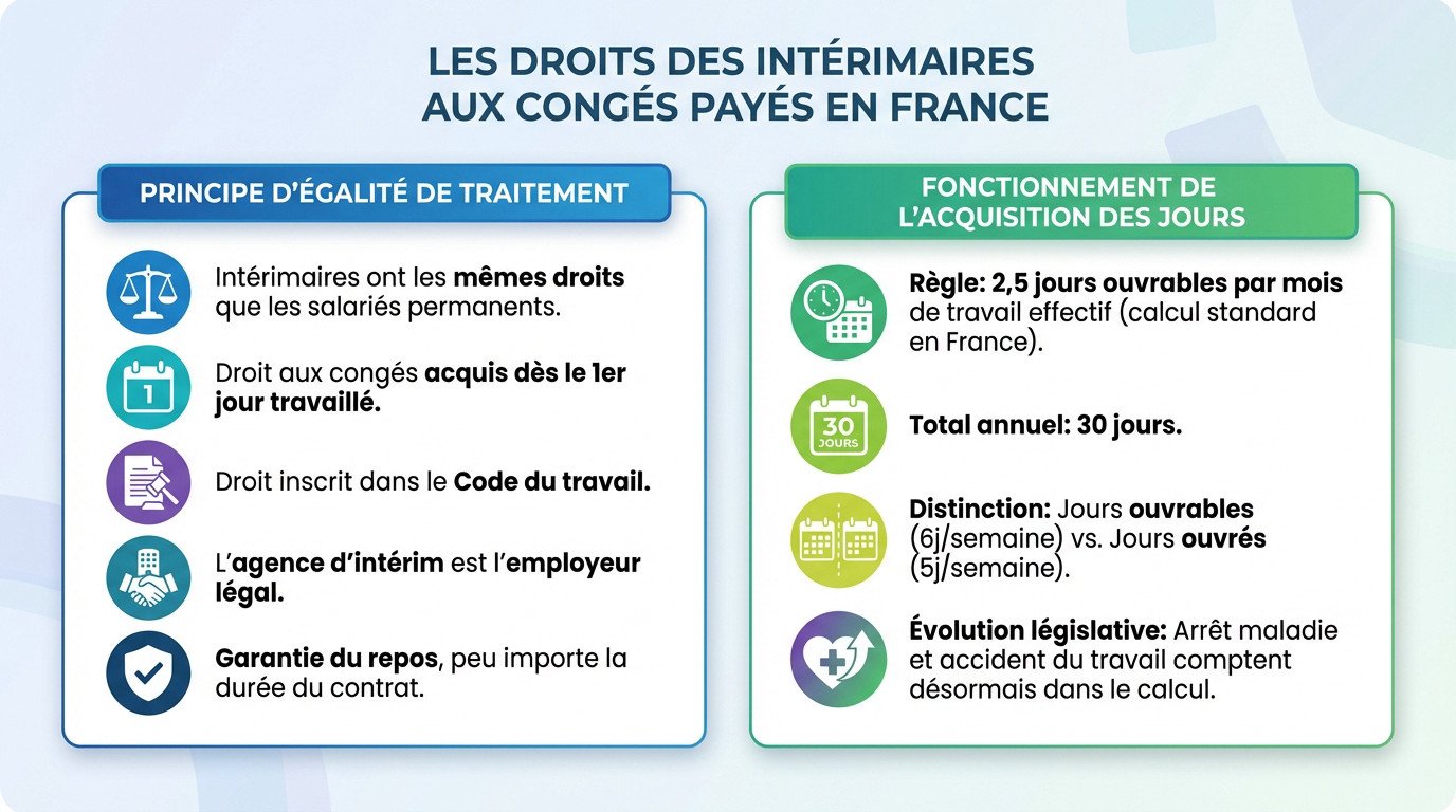 Ouvrier intérimaire consultant ses droits aux congés payés sur un chantier