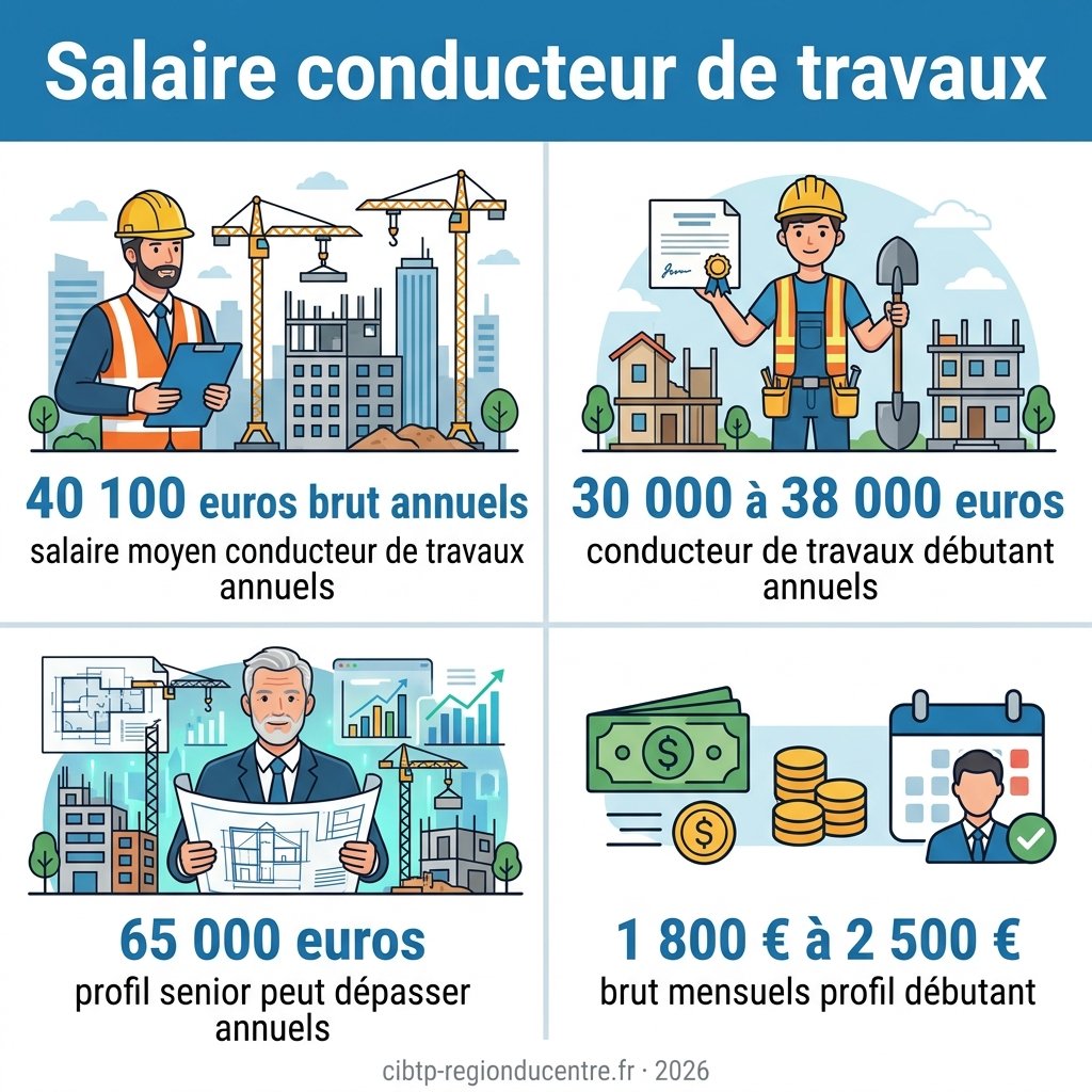 Infographie — salaire conducteur de travaux