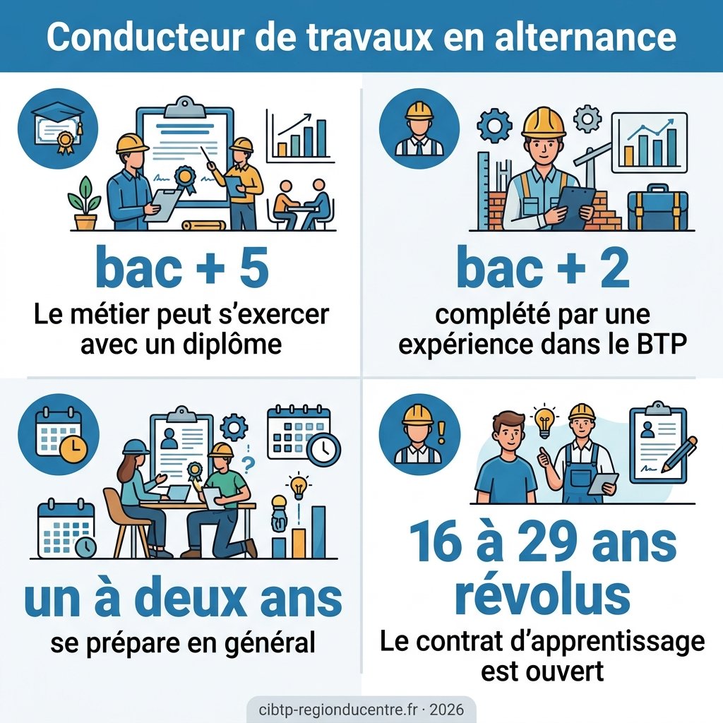 Infographie — conducteur de travaux en alternance